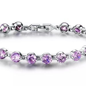 Stainless steel pink CZ bracelet (Brand New)